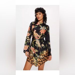 Nasty gal floral placement mini dress